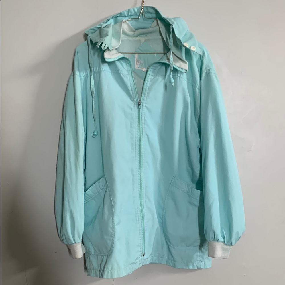 Vintage Aqua Windbreaker Jacket